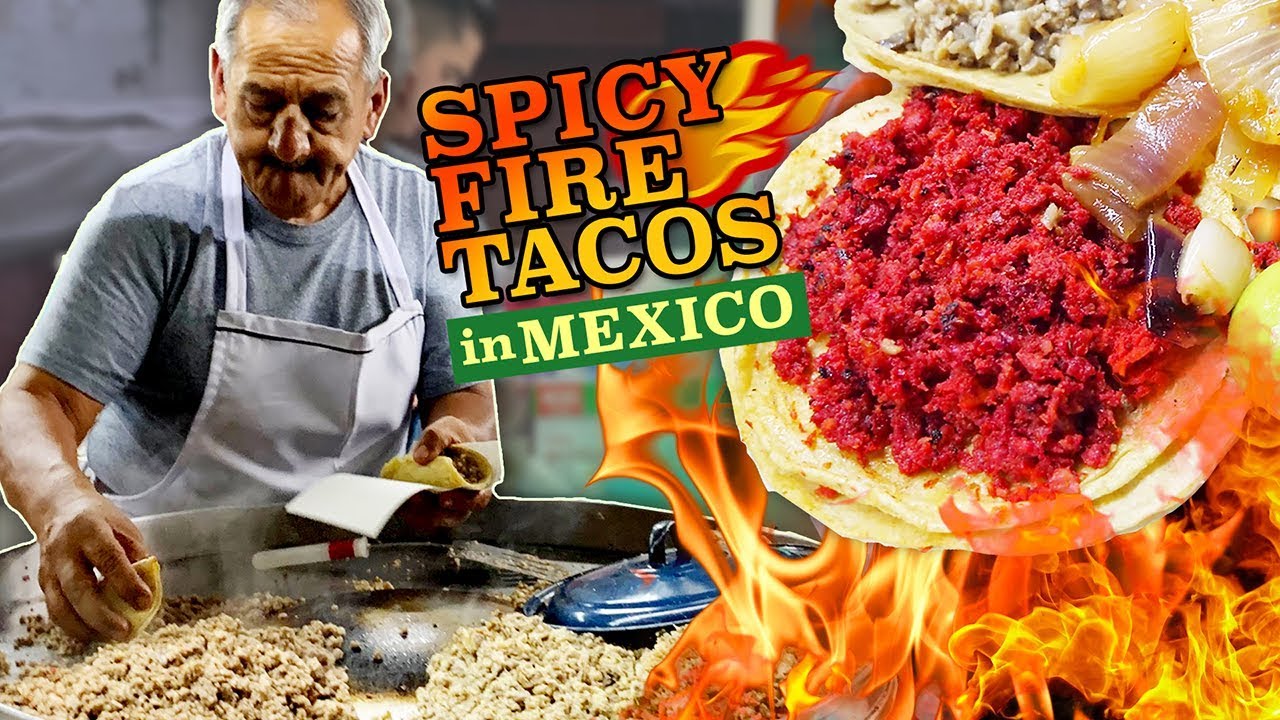 SPICY FIRE Dip Tacos \u0026 BEST Street Tacos in Morelia Mexico