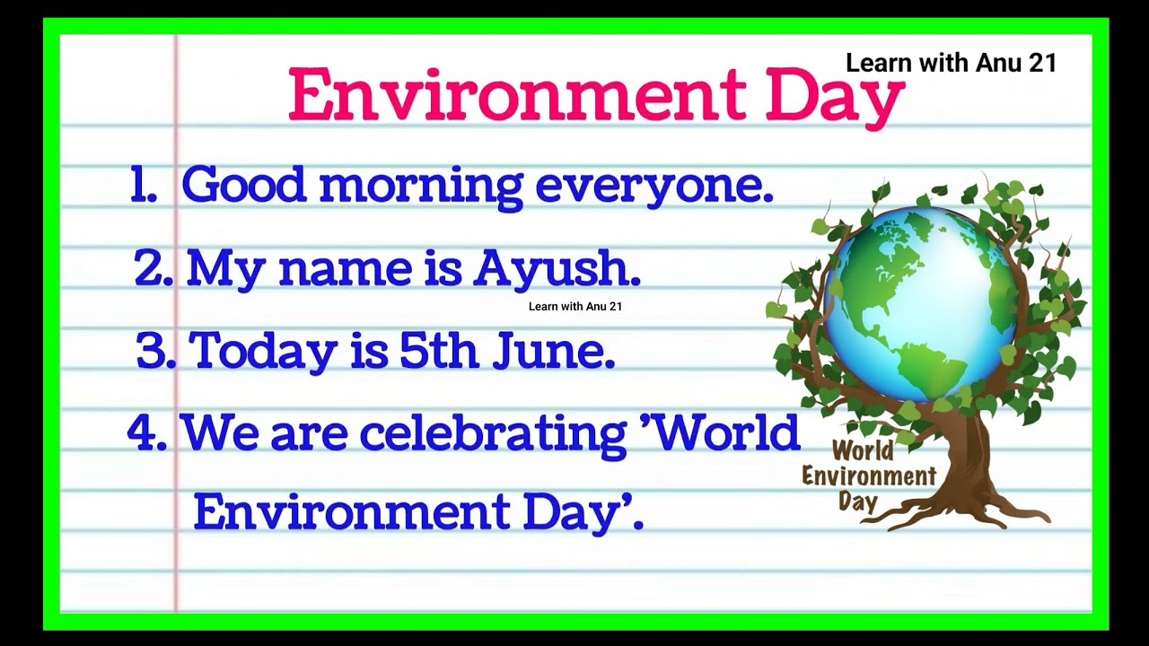Speech On World Environment Day 2025/10 Lines Speech On World Environment Day/World Environment Day