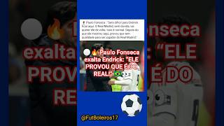 ⚪🔥 Paulo Fonseca exalta Endrick: “ELE PROVOU QUE É DO REAL!” 🇧🇷👀 #Endrick #RealMadrid