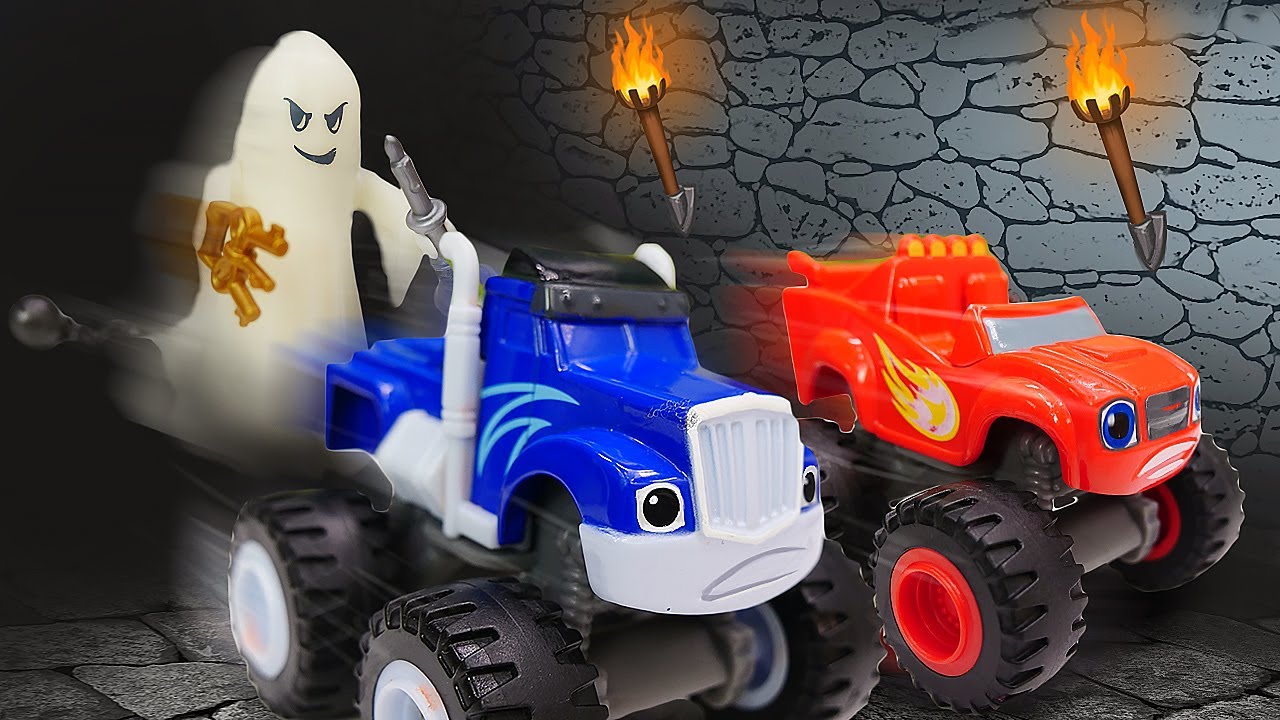 Blaze e Crusher fazem a corrida no castelo com fantasma! Blaze and the Monster Machines em português