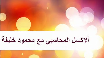 تصميم نظام ( برنامج ) محاسبى كامل على الآكسل- المحاضرة التاسعة