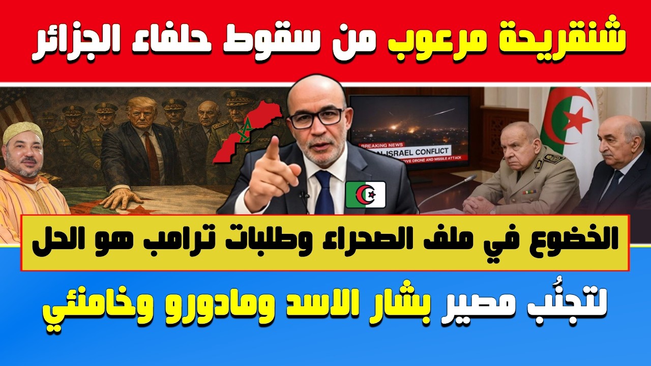 العربي زيتوت🔥شنقريحة مرعوب من سقوط إيران🔶الخضوع في ملف الصحراء وطلبات ترامب هو الحل أمامه لتجنُب مصي