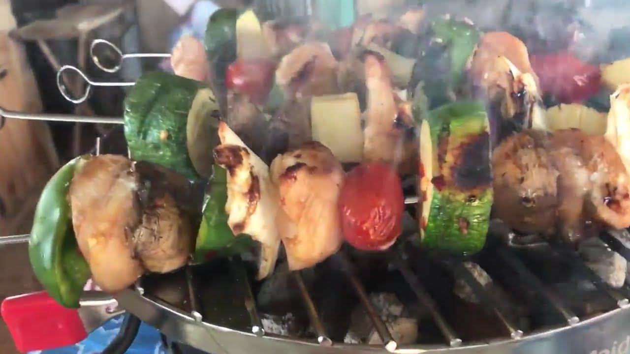 Grill Chicken & Pineapple Kabobs on the CampMaid Flip Grill YouTube