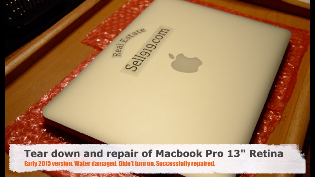 Macbook Pro 13" Retina 2015 repair from water damage - YouTube