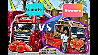 (NIRWANA VS TOMATO) perbedaan artis truck modifikasi Sumatra ( peresmian kridor tulang bawang )