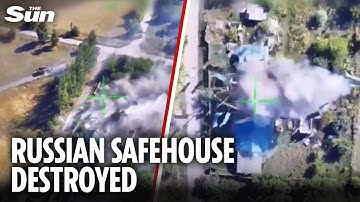 Ukrainian drones OBLITERATE secret Russian military base