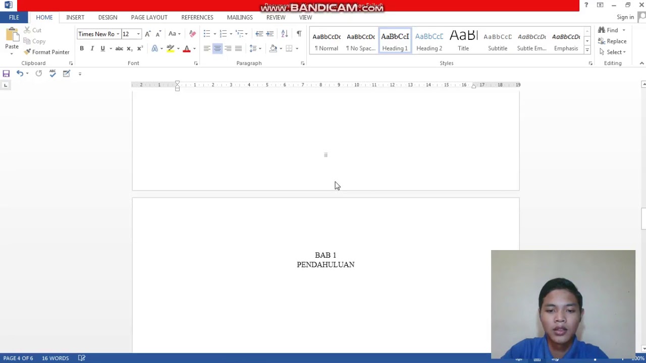 Tutorial Membuat Daftar Isi Otomatis dan Penomoran Halaman pada MS Word