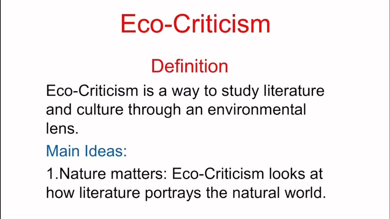 Ecocriticism - A literary theory - in Hindi Urdu