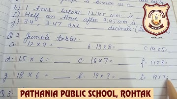 Pathania World Campus class 4 Mathematics Worksheet of Mental maths