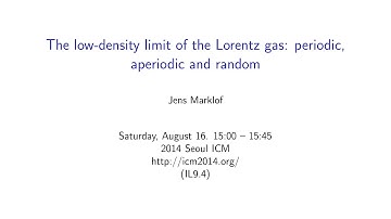 ICM2014 VideoSeries IL9.4: Jens Marklof on Aug16Sat7