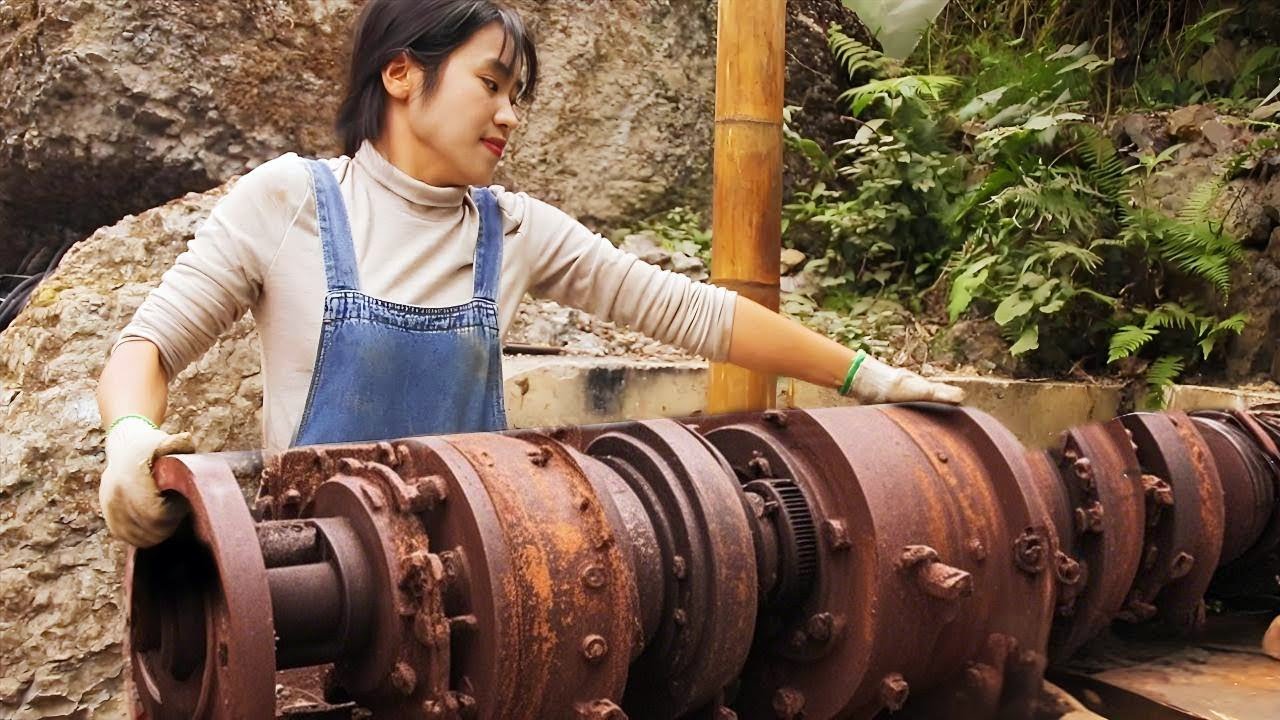 天才女孩修复废品站捡来的台钻：锈迹斑斑太破旧了，3天大变样太神奇了！Receive a bench drill to repair ｜林果儿