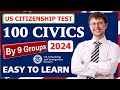 Master easily the 100 citizenship questions by groups for us citizenship interview 2024