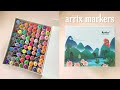 arrtx alcohol markers: first impressions 🌸🍡 || unboxing from kmb studios + sketching!