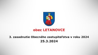 3. zasadnutie Obecného zastupiteľstva v r. 2024 25.3.2024