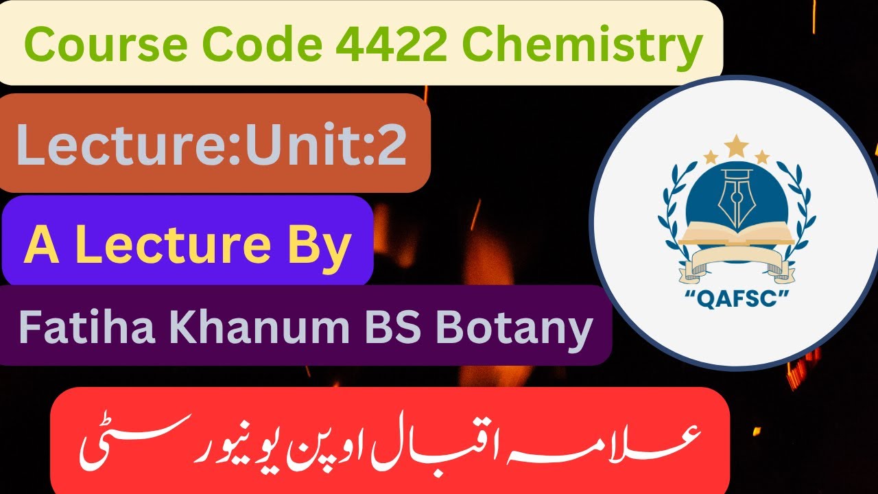 AIOU Course Code 4422 BS Chemistry Lecture Unit : 2