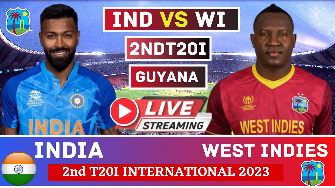 India vs West Indies 2nd T20 Live IND vs WI 2nd T20 Live Scores and Commentary #livescore #trending