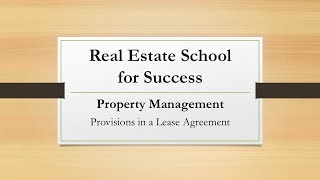Common Provisions in a Lease Agreement