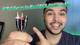 J&D 1/8 inch to Dual 2RCA Audio Cable
