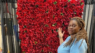 Flower wall #dollartreecrafts #flowerbackdrop #diybackdrop