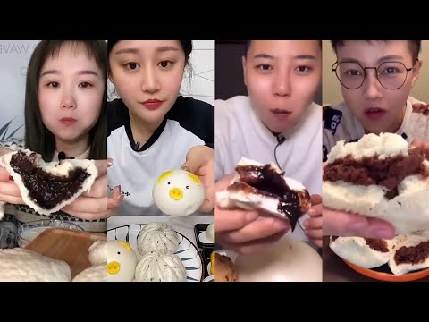 SWEET STEAMED BUNS (RED BEAN,CUSTARD, BLACK SESAME) || ASMR *Subtitled* Dessert Mukbang 디저트 먹방 吃播