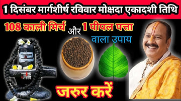 1 दिसंबर मार्गशीर्ष रविवार मोक्षदा एकादशी के दिन 108 काली मिर्च वाला उपाय जरुर करें ||pradeep mishra
