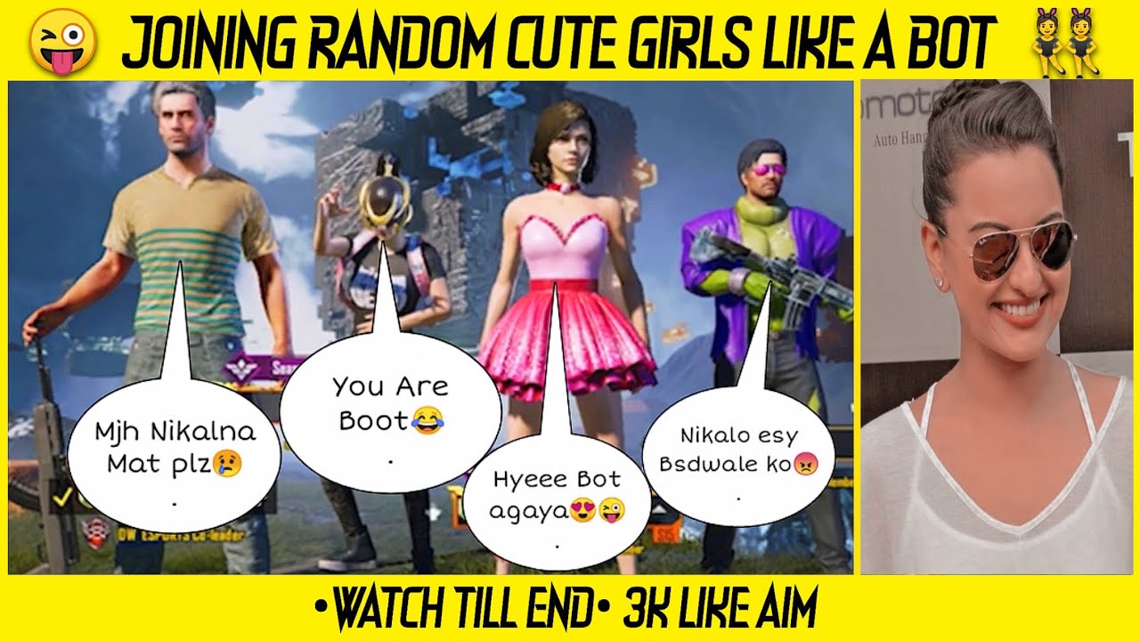 Joining Random Squad Of Naughty Girls 👧 Like A Bot || Noob Prank Random Girls 😂✌🏻