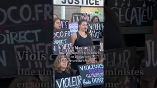 Feminists protest at trial of man accused of recruiting men to rape drugged wife