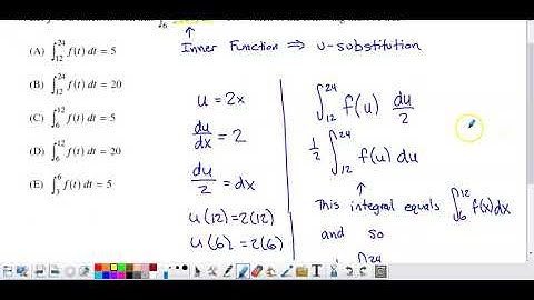 2012 AP Calculus AB Multiple Choice #90 - u-substitution within Definite Integral