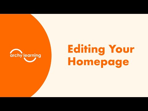 Archy Learning - How to customise your homepage