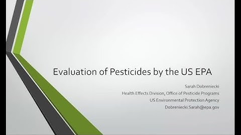 Evaluation of Pesticides by the Environmental Protection Agency, Sarah Dobreniecki, April 9, 2024
