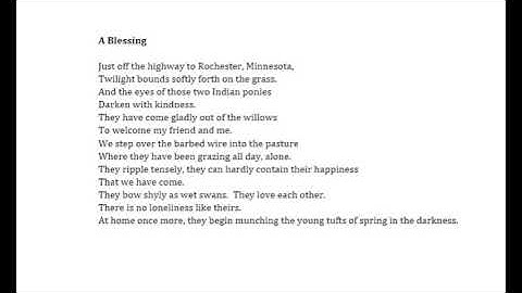 James Wright reads his poem "A Blessing."