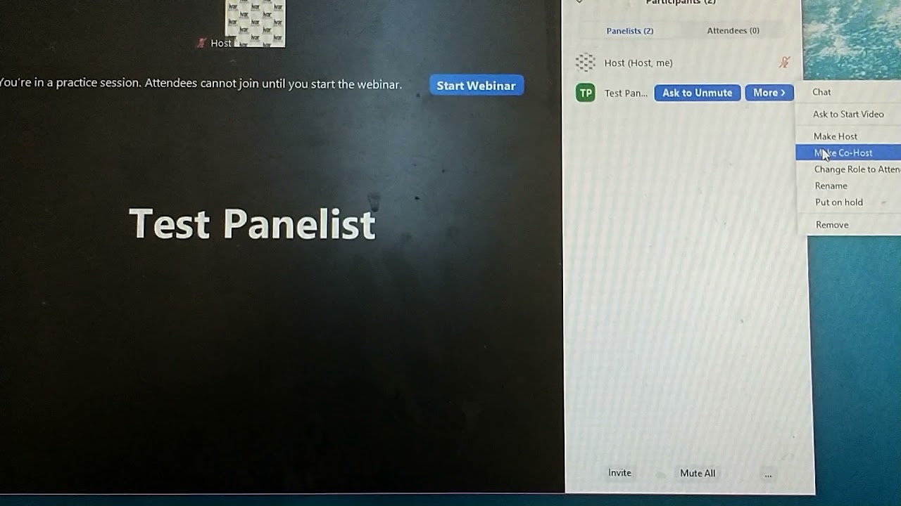 Quick reference to upgrade panelist to cohost in Zoom webinars YouTube