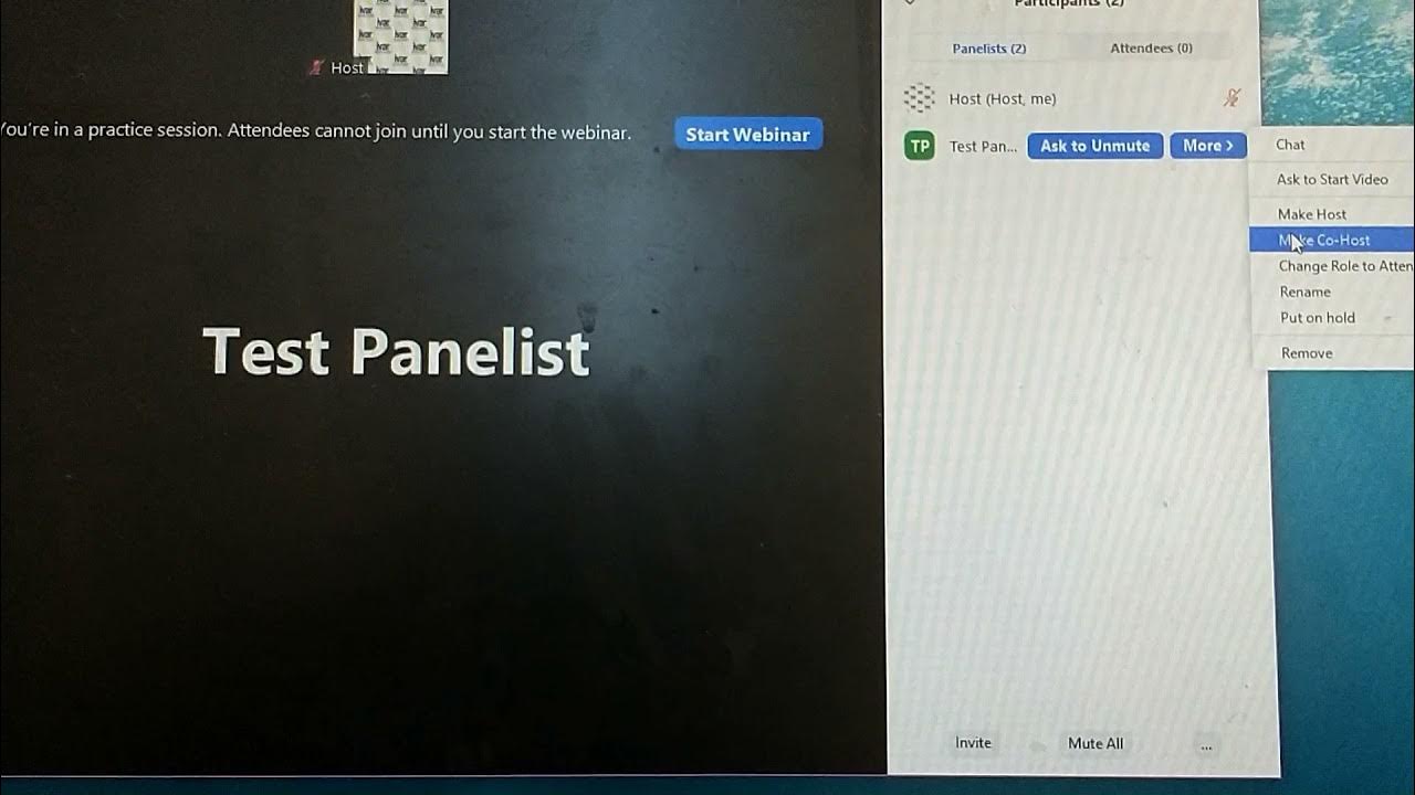 Quick reference to upgrade panelist to cohost in Zoom webinars YouTube