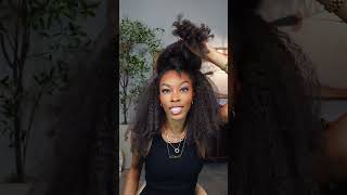 Natural Hair HACK! half wig hairstyle in 5 MINUTES #nocap