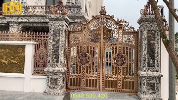 Cổng Nhôm Đúc công trình Anh Bun tp Bắc Ninh - 0948.530.420- Cổng phù điêu in tên Chủ Nhà...