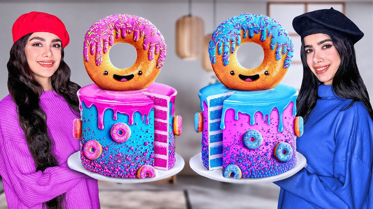 چالش تریین کیک آبی یا صورتی🩷💙DECORATION CAKE CHALLENGE