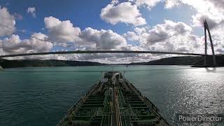 БОСФОР - Турция, Проход пролива за 10 минут. Bosphorus strait  on Tanker vessel - Turkey. Timelapse.