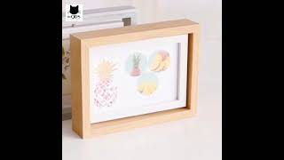 4R 5R Double-Sided Rotary 2 in 1 Portrait Landscape Wooden Style Photo Frame (Room Decoration)