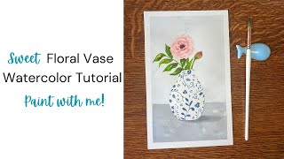 Painting a Peony in a Floral Vase - Watercolor Tutorial