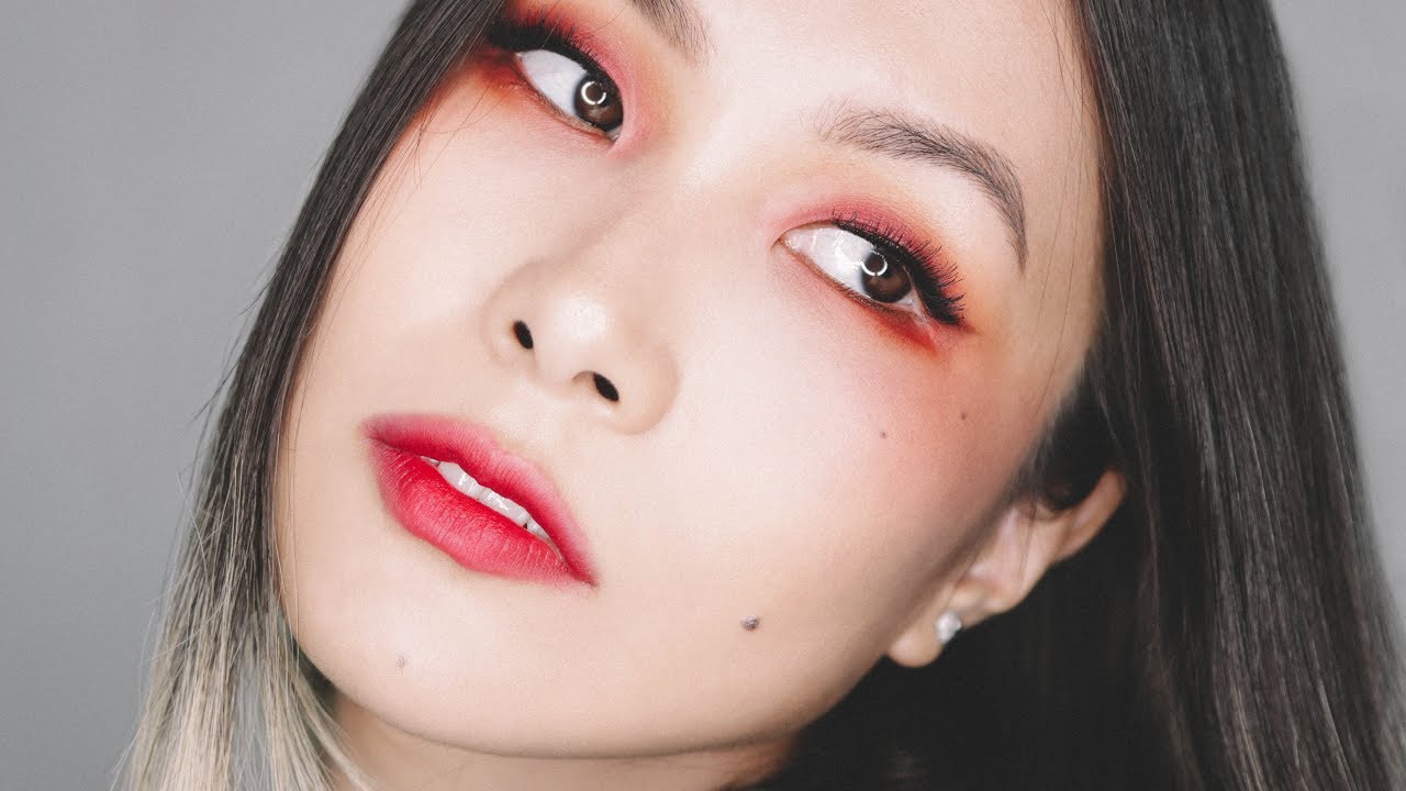 Mulan Inspired Makeup | ムーランメイク | 赤メイク | Red Eyeshadow Makeup Tutorial for Monolid ft Morphe 35O2