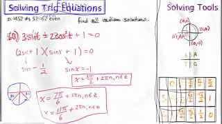 MathCamp321: Trig: Solving p. 452 #s 58, 60, 62