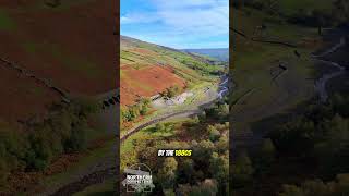 Aerial views over Gunnerside Gill, home to the ruins of the Sir Francis Dressing Floo