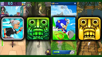 Angry Gran Run Vs Temple Run 2 Lost Jungle Vs Sonic Dash Vs Temple Run