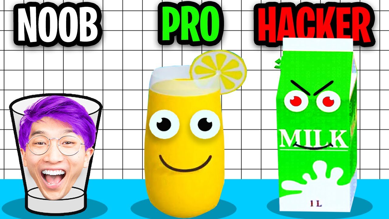 NOOB vs PRO vs HACKER In JUICE RUN APP GAME!? (ALL LEVELS!)
