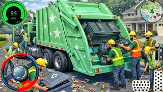 Garbage Trash Truck Simulator Game! City Road Garbage Dumper Truck Driving: Android Gameplay