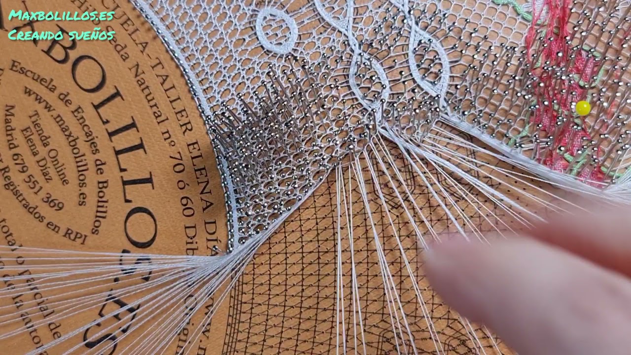 5 Encajes de Bolillos Abanico 60 Araña con Torchón