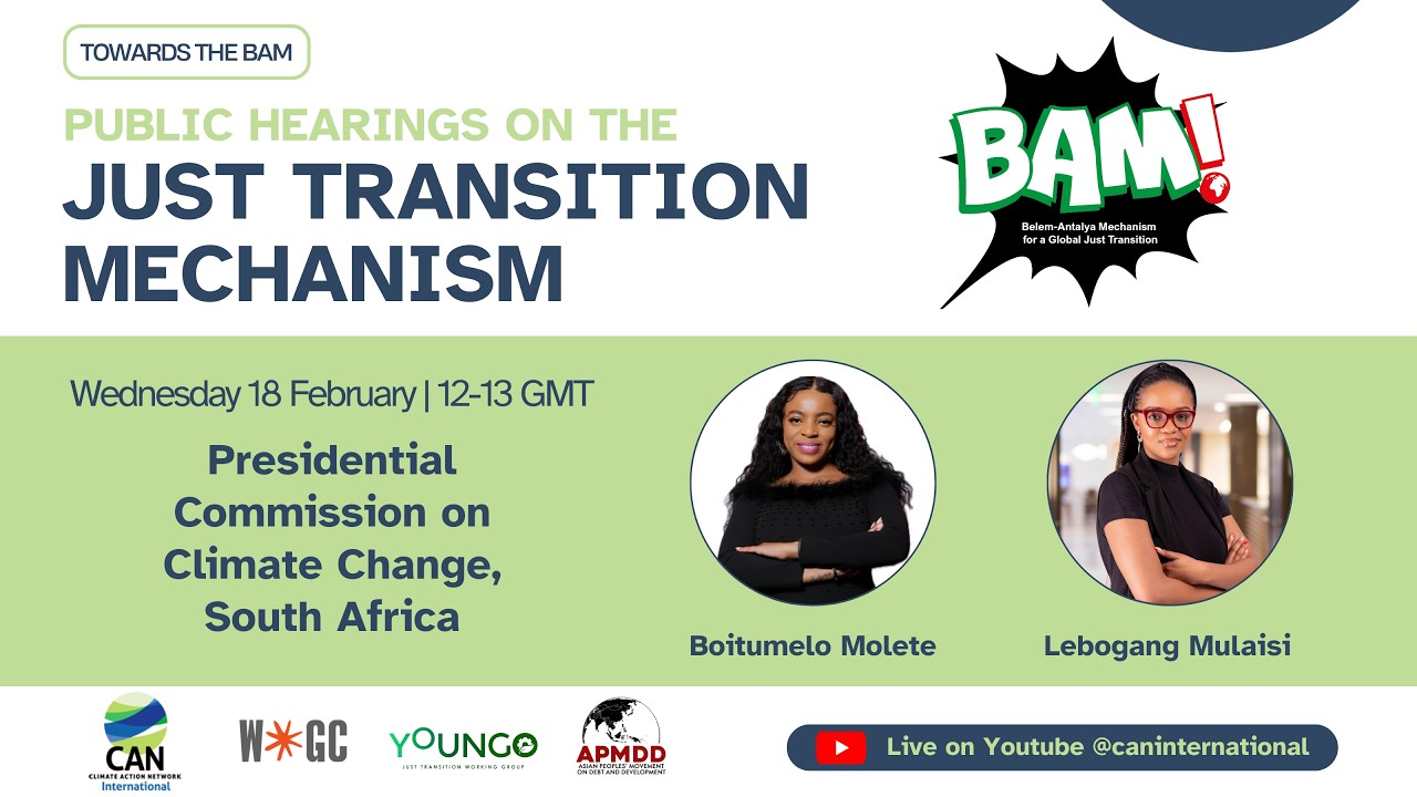 PCC South Africa| TOWARDS THE BAM: Public Hearings on the Just Transition Mechanism