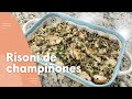 Risoni de champiñones con daditos de pollo: Receta para dos | Ximena en Casa