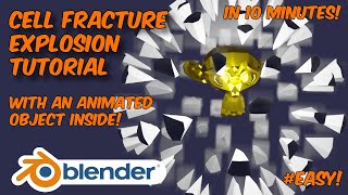 How to make a Fantastic Cell-Fracture Explosion with An Animated Object Inside in Blender! #easy