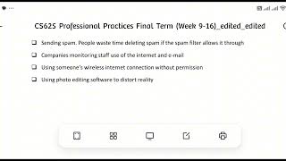 Professional Practices | Week 16 | CS625